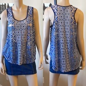 Mossimo Blue Aztec Print Racerback Tank. D/66/A1273
